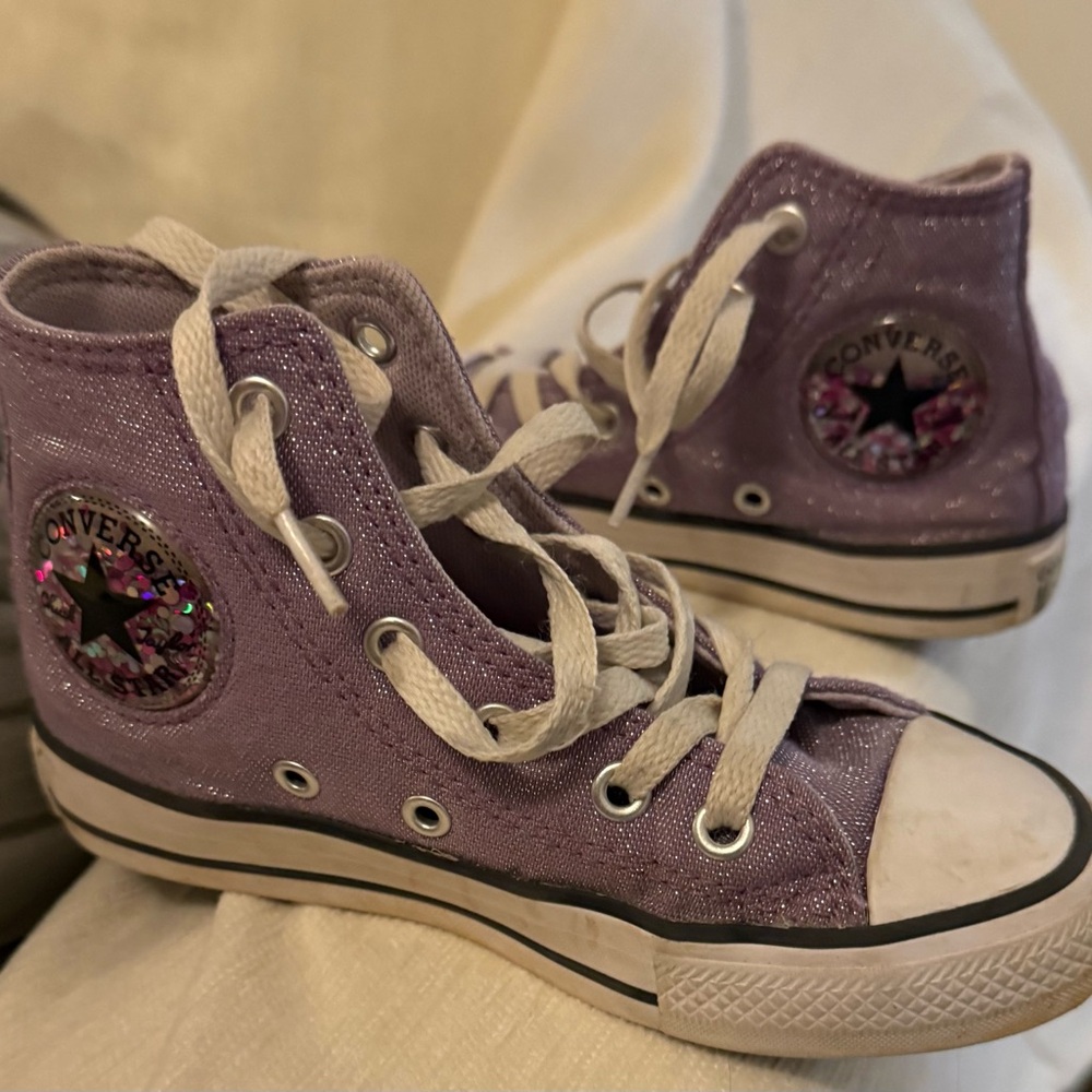 Converse Lavender Glitter High-Tops